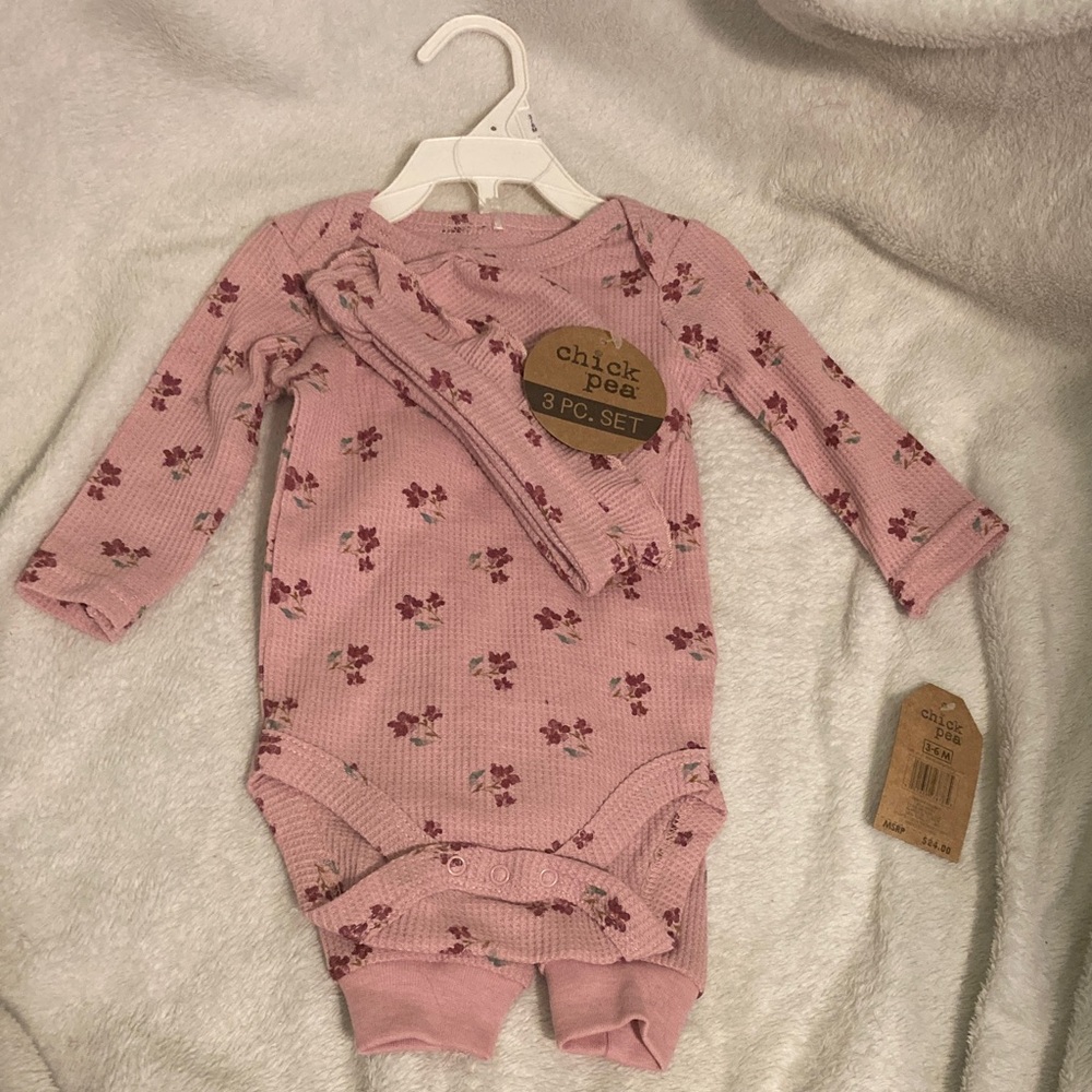 Chick Pea Pink Floral Baby Set